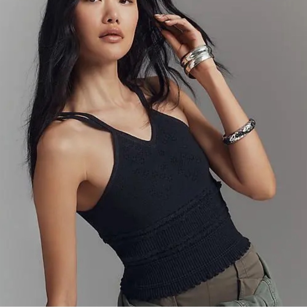 NWT ✨ BY ANTHROPOLOGIE KNIT V-NECK LINEN BLEND TANK TOP